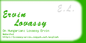ervin lovassy business card